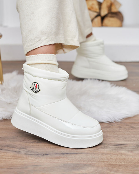 Royalfashion Sieviešu slips-on sniega zābaki baltā krāsā Ademra