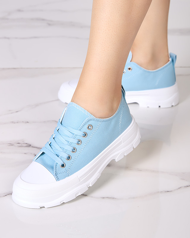 Blue women's sneakers with a higher sole Mytiko - Footwear