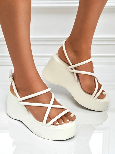 Royalfashion Women's Wedge Sandals Skyline Straps