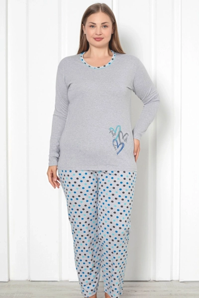 Royalfashion Sieviešu 2-daļu kokvilnas zīnojumu pidžamas PLUS SIZE