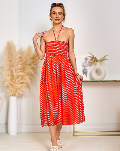 Royalfashion Sieviešu kleita ar punktiņiem līdz ceļgaliem