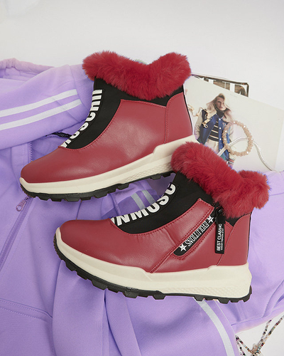 Красные женские утепленные сапоги с мехом Scherr- Footwear