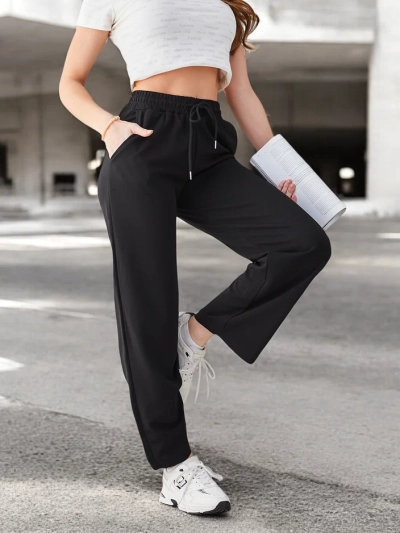 Royalfashion Simple women's trousers with tie
