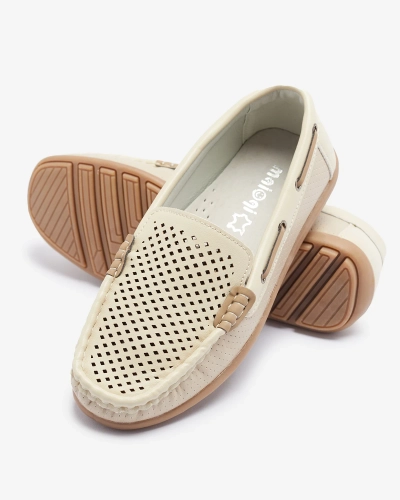 Openwork children's moccasins in beige Neddax - Footwear