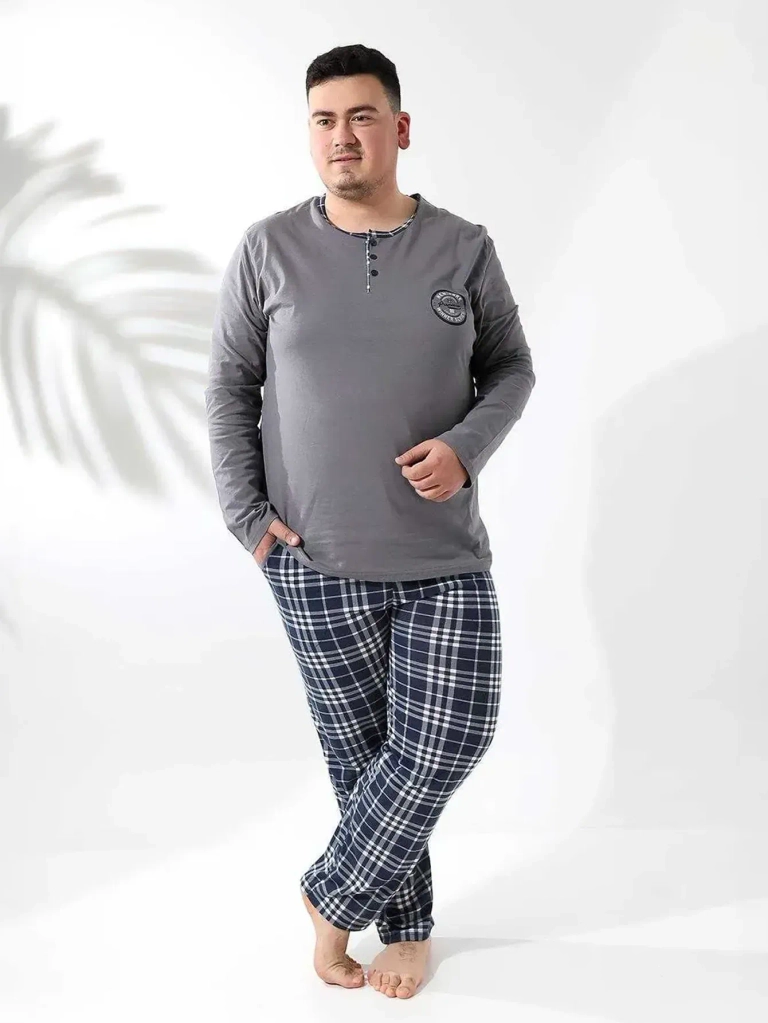 Royalfashion Kokvilnas vīriešu PLUS SIZE pidžama