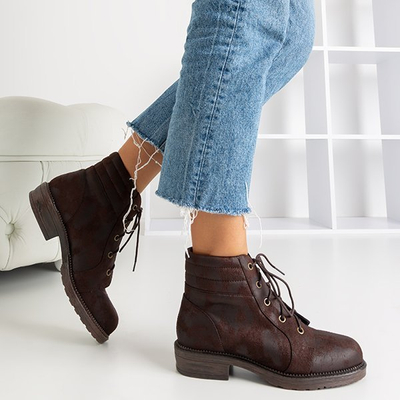 Dark brown ladies' bags with decorative abrasions Tusyon - Shoes