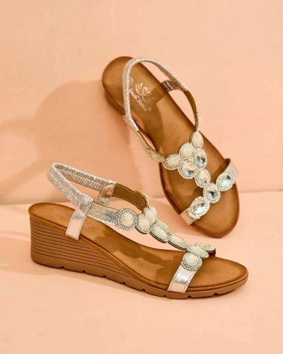 Royalfashion Sieviešu sandales ar cirkoniem Obrina