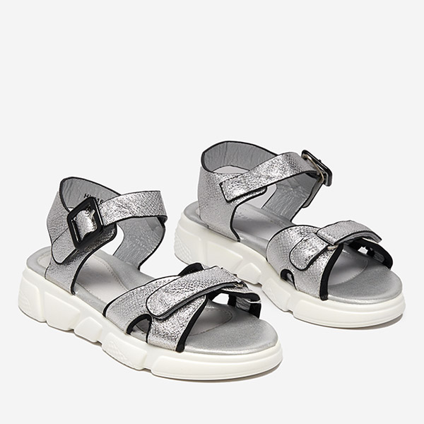 Meiteņu sudraba spīdīgas sandales Jenilo - Shoes