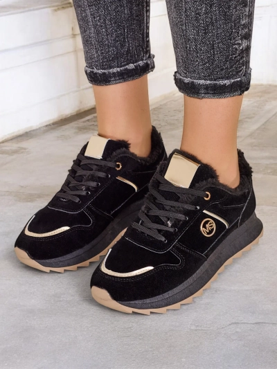 Royalfashion Izolētas sieviešu sporta apavi ar kažokādu Boris