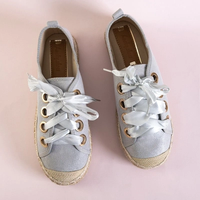 Gray women's sneakers a'la espadrilles Naoko - Shoes