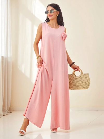 Atena Rosa Palazzo – elegancki kombinezon na ramiączkach z wiskozowyj tkaniny