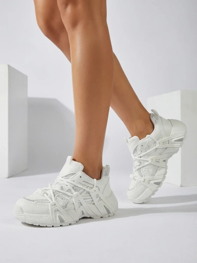 Aurora White Leather Women's Sports Sneakers for Spring