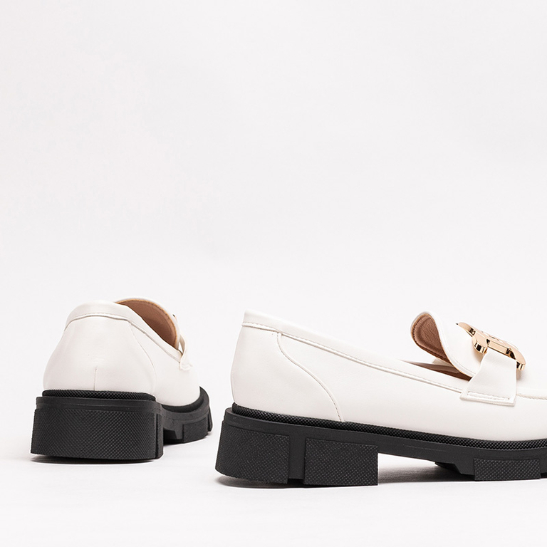 White women's half shoes with chain Semla - Footwear