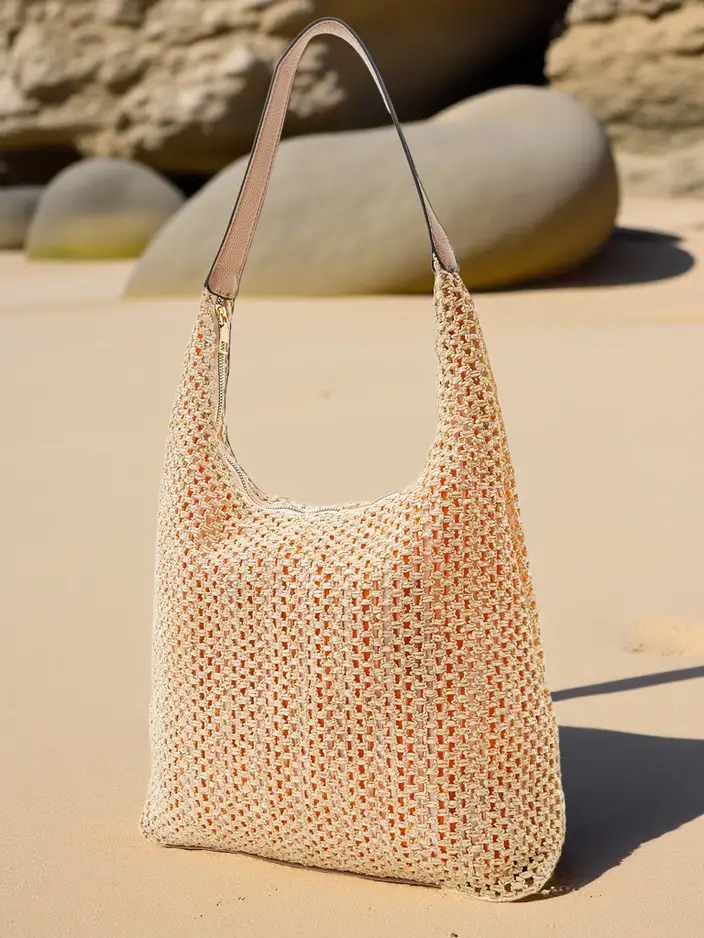 Royalfashion Large straw summer handbag