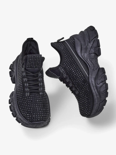 Royalfashion Women's Sport Sneakers with Rhinestones Blysco
