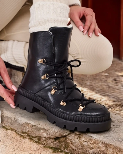 Royalfashion Women's Lace-up Snow Boots Lorii