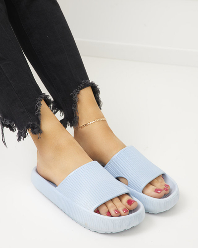 Blue rubber flip-flops with embossing Olinda - Footwear