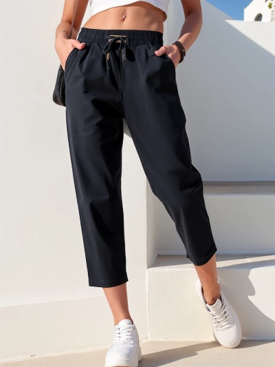 Royalfashion Simple women's fabric trousers 7/8