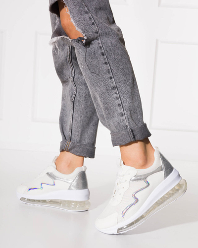 OUTLET Cream women's sports shoes on a wedge Runiso - Footwear