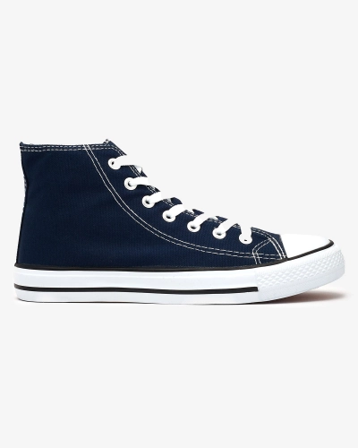 Navy blue women's high sneakers Elavvi - Footwear