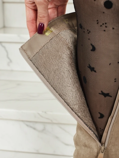 Lav damskie kozaki eko zamszowe na słupku Niefio