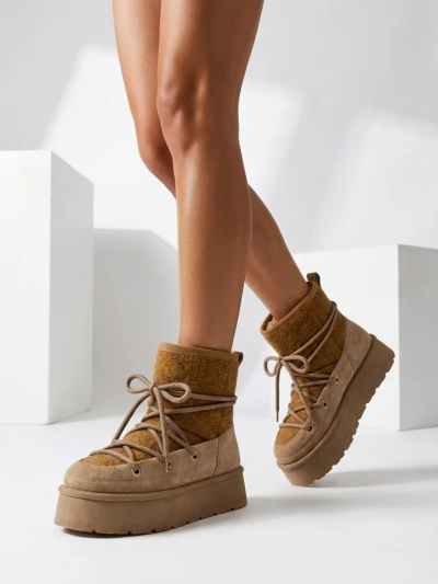 Royalfashion Women's lace-up Filori snow boots