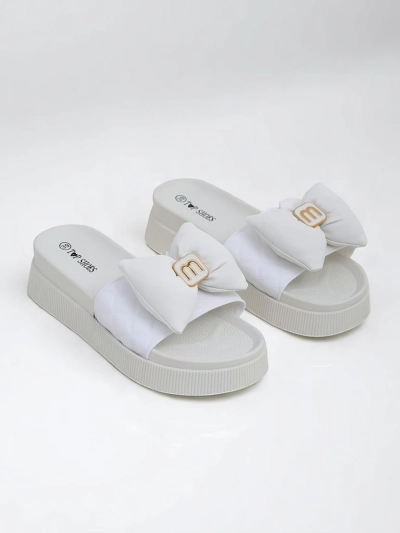 Royalfashion Women's platform flip-flops with a bow Mivo Jump