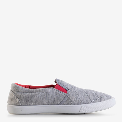 Gray women's quilted slip on with fuchsia inserts Weridia - Footwear