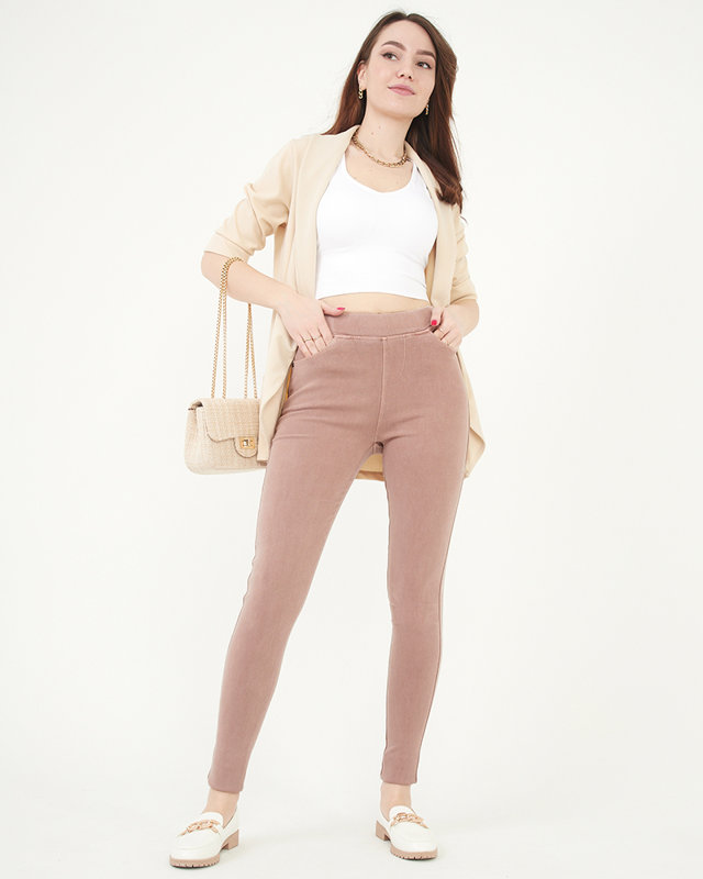 Classic pink women's treggings - Clothing