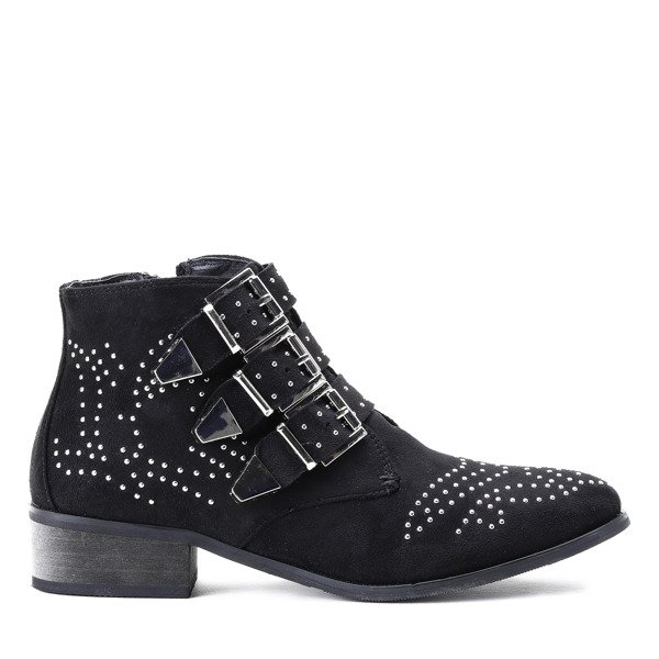 Czarne botki z dżetami Caudice - Obuwie