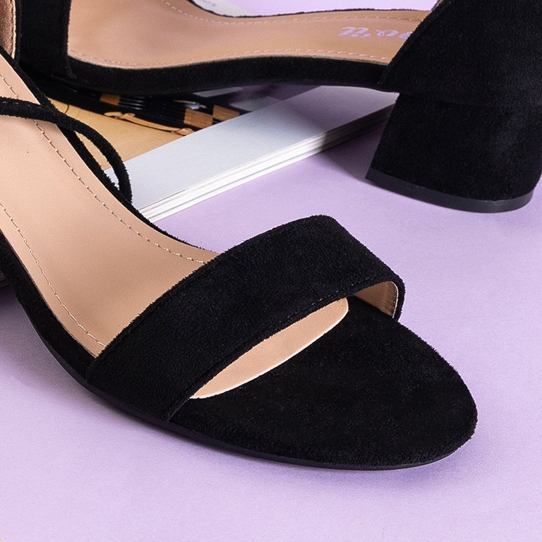 Black women's sandals on a low post Asoka - Shoes