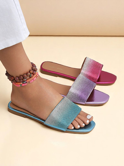 Royalfashion Women's Flip-Flops with Zircons ShinyGlow