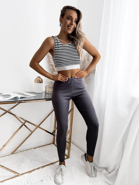 Dark gray women's leggings- Clothing