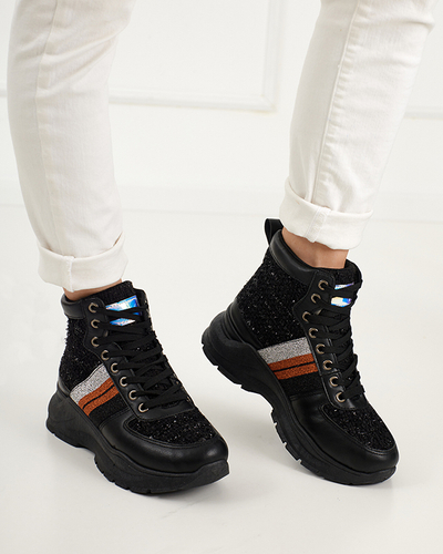 OUTLET Black women's sports sneakers from Hasmali - Footwear