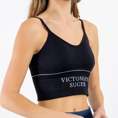 Melns sporta krūšturis ar uzrakstiem - Apakšveļa