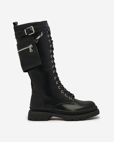 Royalfashion Black women's lace-up boots Apovido