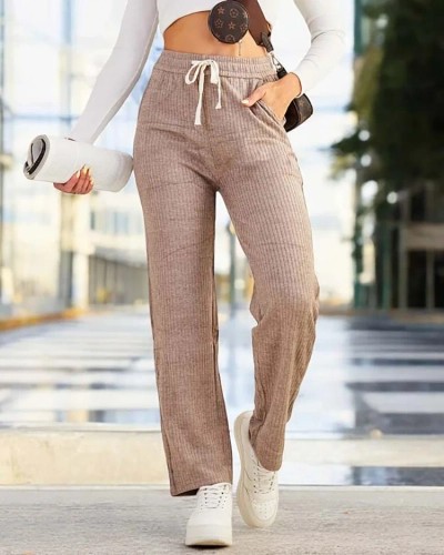 Royalfashion Женские широкие ребристые брюки PLUS SIZE