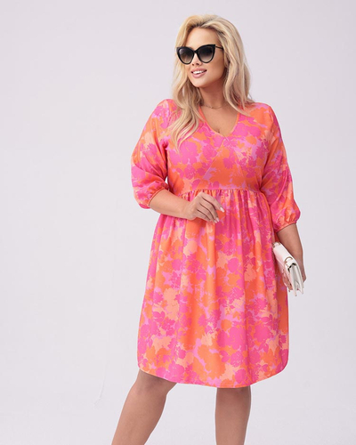 Royalfashion Sieviešu kleita līdz ceļiem ar apdruku PLUS SIZE