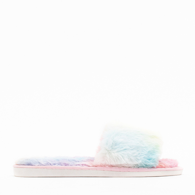 Colorful women's fur slippers Tisa - Footwear