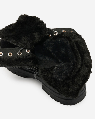 Royalfashion Melni sieviešu siltinātie traperu zābaki Radoras