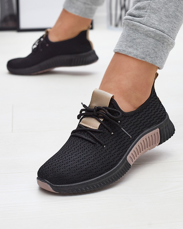 Черные женские спортивные туфли с коричневыми вставками Keteti - Обувь