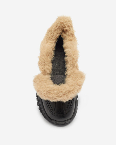 Black sports shoes for women with fur Flixi - Footwear