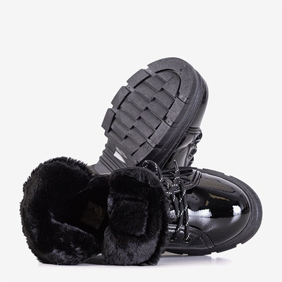 Black lacquered women's boots from Rostorie - Footwear