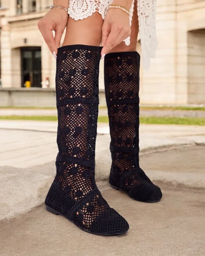 Royalfashion Женские ажурные сапоги до колена Corinu