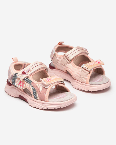 Pink children's sandals with Velcro Ceteris - Footwear