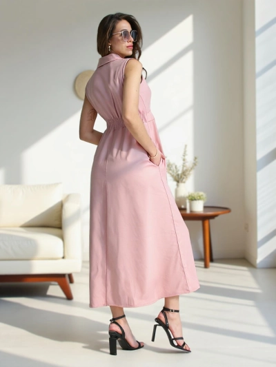 Royalfashion Women's sleeveless dress with a wrap neckline Bizness