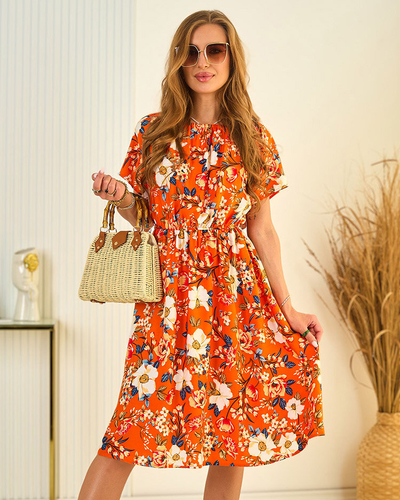 Royalfashion Patterned women's midi dress a'la hiszpanka