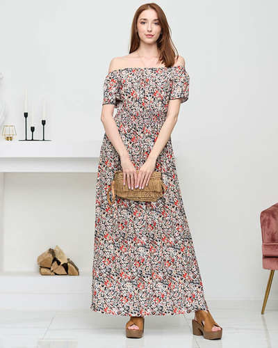 Women's black patterned maxi dress. Clothing