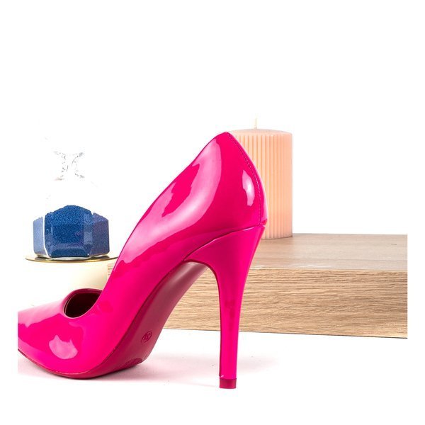 Fuksjowe lakierowane czółenka na szpilce Monte Carlo - Obuwie
