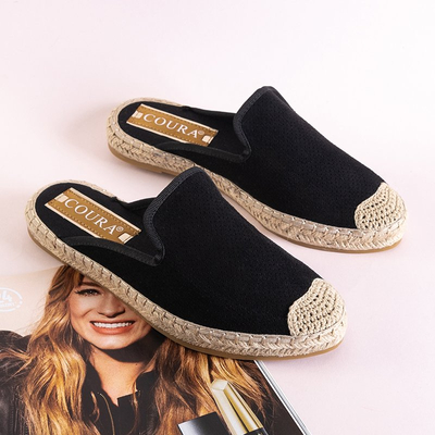 Courine women's black slippers - Footwear